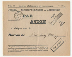 FRANCE - Enveloppe Dépêche N° AV 10 - Correspondances à Acheminer Par Avion - Obl Soissons Aisne 9/4/1939 - 1960-.... Covers & Documents