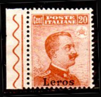 Egeo-OS-291- Lero: Original Stamp And Overprint 1917 (++) MNH - Quality In Your Opinion. - Egeo (Coo)