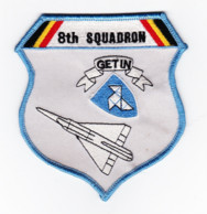 Armée Belge - Aviation - Ecusson En Tissu Brodé - 8e Escadrille Basée à Florennes En 1970 - Avion, Mirage F5 (B321) - Ecussons Tissu