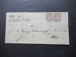 AD NDP 1871 Dienstmarke Nr.3 Als Senkrechtes Paar Stempel 2x Ra3 Schlawe In Pommern Auf VS / Briefvorderseite! - Cartas & Documentos