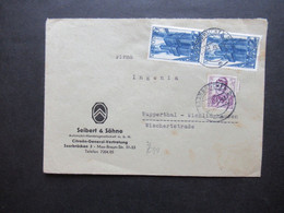 Saarland 1949 Wiederaufbau Des Saarlandes Mi.Nr.245 Und 248 (2) MiF Firmenbrief Seibert & Söhne Citroen Vertretung - Lettres & Documents