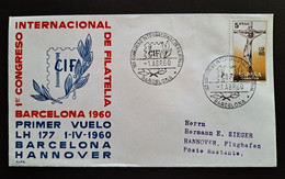 Spanien Luftpost 1960, Umschlag BARCELONA - HANNOVER - Cartas & Documentos
