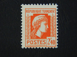 RF Postes 2 F 40 Dentelé Série D'Alger Y&T 641 Vermillon Neuf Non Oblitéré - 1944 Coq Et Marianne D'Alger