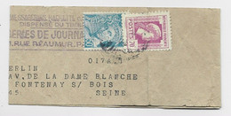FRANCE N° 635 RARE PLI + 50C MERCURE PETITE BANDE COMPLETE B/TB AU TARIF - 1944 Coq Et Maríanne D'Alger