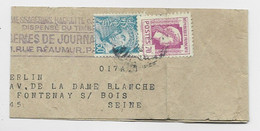 FRANCE N° 635 RARE PLI + 50C MERCURE PETITE BANDE COMPLETE B/TB AU TARIF - 1944 Marianne Van Algerije