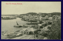 Ref 1586 -  Early Postcard - St Georges Harbour & City - Bermuda - Bermuda