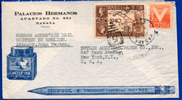 1282. CUBA  POSTAL HISTORY 1940 ADV. COVER TO U.S.A. - Cartas & Documentos