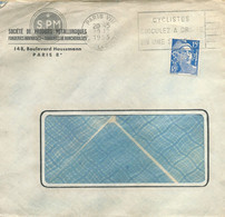 N°886 Gandon 15F Perforé SPM = Société De Produits Métallurgiques Sur Lettre à Entête De Cette Société - Covers & Documents