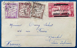 Petite Lettre Grand Liban 1932 N°100 Oblitéré Taxée à 2FR60 Timbre Taxe Duval N°29, 37 & 42 Pour NANTES TTB - Briefe U. Dokumente