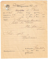 Suisse - Argovie - Rheinfelden - Télégramme - Telegramm - Pour Paris (France) - 1908 - Telegraafzegels