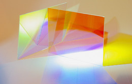 Dichroitscheibe Farbeffektglas 100.0 X 80.0 Mm Pink - Sandfarben - Lenzen