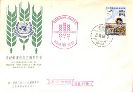 Aa6717 - CHINA Taiwan - Postal History - FDC Cover  1963 Hunger AGRICOLTURE - FDC