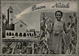 SOMALIA - Mogadishu / MOGADISCIO - VEDUTINE - BAMBINA + CHIESA - EDIZ. FOTOCINE - 1950s  (11609) - Somalia