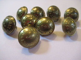 9 Boutons Anciens/ Banque/ Uniforme/Crédit Lyonnais/ C L / Doré/ Belle Jardiniére /1,7 Cm/ Début XXéme        BOUT234 - Bottoni