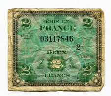 France, 2 FRANCS, DRAPEAU SERIE 2, TYPE DE 1944, N° : 3117846, B (VG), VF.16.02 - 1944 Drapeau/Francia