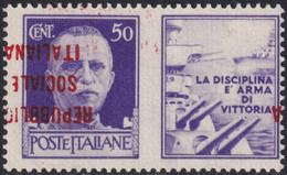 50 C. Soprastampa Capvolta E A Cavallo MNH** - Propaganda Di Guerra