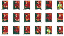 TIMBRES- BRIEFMARKEN- FRANCOBOLLI- STAMPS - PORTUGAL - FOOTBALL- CARNET AVEC 18 TIMBRES-SÉLECTION DU PORTUGAL-QATAR 2022 - 2022 – Qatar