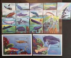 Turks Und Caicos Wale Und Delfine 1594/09** Und Block 204 Und Block 205 - Turks And Caicos