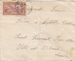 LETTRE. ST PIERRE ET MIQUELON. 1927. 50c N° 115. SEUL. ST PIERRE POUR ST SERVAN SUR MER - Covers & Documents