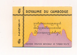 CARNET CAMBODGE PREMIÈRE EMISSION NATIONALE DE TIMBRES 1952 BOOKLET FIRST ISSUE CAMBODIA - Cambodia