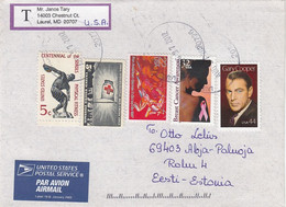 GOOD USA Postal Cover To ESTONIA 2012 - Good Stamped: Sport ; Cancer ; Cooper ; Red Cross - Lettres & Documents