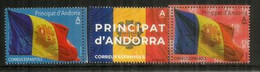 Bandera Del Principado De Andorra. 3 Sellos Nuevos **. Drapeau De La Principauté D'Andorre. 3 Timbres Neufs  **  AND.ESP - Unused Stamps