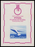 Poland 1957 National Polish Philatelic Exhibition Warsaw Gliding / Block MNH** - Nuovi