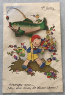 1er Avril. Cartes à Système IDA. Poisson Avec Un Enfant - 1er Avril - Poisson D'avril