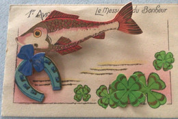 1er Avril. Cartes à Système IDA. Poisson, Fer à Cheval Et Trèfle - 1er Avril - Poisson D'avril