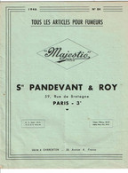 Catalogue PANDEVANT & ROY Majestic Articles Pour Fumeurs Pipe Briquet Fume Cigarettes étuis Cendriers 1946 N°84 - Advertising Items