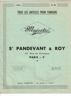 Catalogue PANDEVANT & ROY Majestic Articles Pour Fumeurs Pipe Briquet Fume Cigarettes étuis Cendriers 1946 N°84 - Objetos Publicitarios