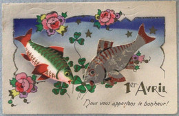 1er Avril. Cartes à Système IDA. Poisson, Fleurs - 1er Avril - Poisson D'avril