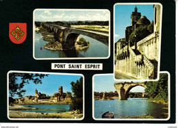 30 PONT SAINT ESPRIT En 4 Vues Pont Sur L'Ardèche Escaliers Eglise St Pierre Et Saturnin - Pont-Saint-Esprit