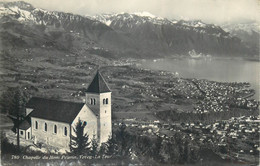 Postcards Switzerland Vevey La Tour Chapelle Du Mont Peterin 1968 - Chapelle