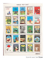 TINTIN HERGÉ 2007 Feuille Entière Collector De Timbres Neufs - Non Classés