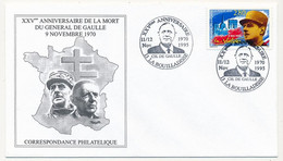 FRANCE - Env Cachet Temp "XXVeme Anniversaire - Ch. De Gaulle 1972-1995" 11/12 Nov 1995 La Bouilladisse (13) - De Gaulle (Generale)