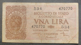 BANKNOTE REGNO D ITALIA 1 LIRA 1944 DI CRISTINA CAVALLARO PARISI - Italia – 1 Lira