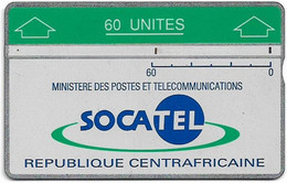 Central African Rep. - Socatel - L&G Socatel Logo - Cn.010E Inverted, 10.1990, 60U, Used - Repubblica Centroafricana