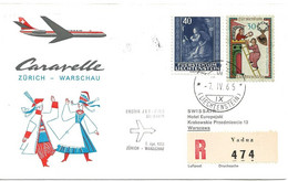 Liechtenstein: 1965 Swissair Air Mail Brief Zürich - Warschau - Cartas & Documentos