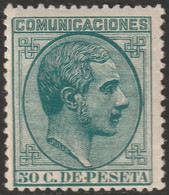 Spain 1878 Sc 238 Espana Ed 196 MH* Creases - Unused Stamps