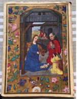 CARTE DOUBLE - LA NATIVITÉ - Manuscrit De La Fin Du XIVe Siècle - Ed. NOMIS Paris - Meilleurs Souhaits - Vergine Maria E Madonne