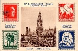 Image Pays Allemagne Avec Impression Timbre Poste Capitale Berlin N°3 Germany 德国 Germania ドイツ Dos Blanc En TB.Etat - Autres & Non Classés