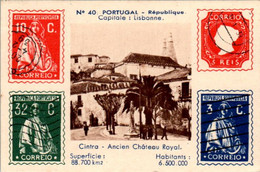 Image Pays Portugal Avec Impression Timbre Poste Capitale Lisbonne N°40 葡萄牙 Dos Blanc ポルトガル En TB.Etat - Autres & Non Classés