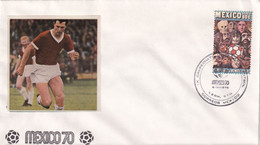 Mexico 1970 Cover; Football Fussball Soccer Calcio: Franz Beckenbauer; Leon Cancellation; Date Of Peru Bulgaria Match - 1970 – Mexico