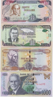 JAMAICA 50 100 500 1000 Dollars P 85 86 94 95 UNC  Set Of 2021 With Last Two Matching Numbers - Jamaica