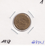 France 50 Centimes 1938 Km#894.1 - 50 Centimes