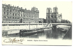 PENICHE - PARIS - Eglise Notre-Dame - Péniches