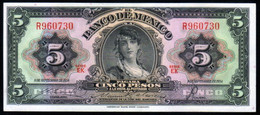 MEXICO 5 Pesos ( GYPSY ) 08/09/1954 Serie EK R960730 PICK 57c UNC - Mexique