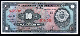 MEXICO 10 Pesos ( TEHUANA ) 23/11/1949 Serie BU G004509 PICK 47c UNC - Mexique