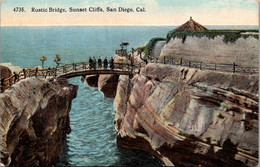 California San Diego Sunset Cliffs Rustic Bridge Curteich - San Diego